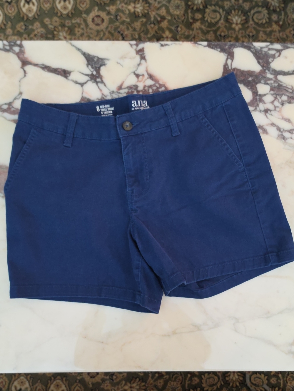 a.n.a Navy Cotton Chino Women's Shorts